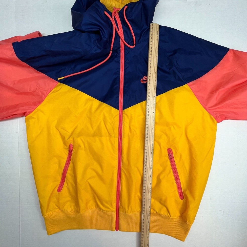 NIKE SPORTSWEAR WINDRUNNER JACKET Men Size M Gold/Blue Void/Magic Ember - Picture 9 of 10